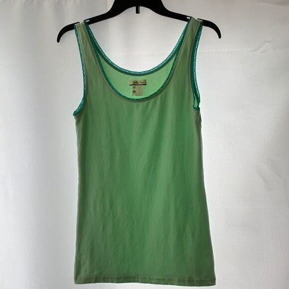 Matilda Jane Large tank top with teal lace trim - Picture 1 of 5